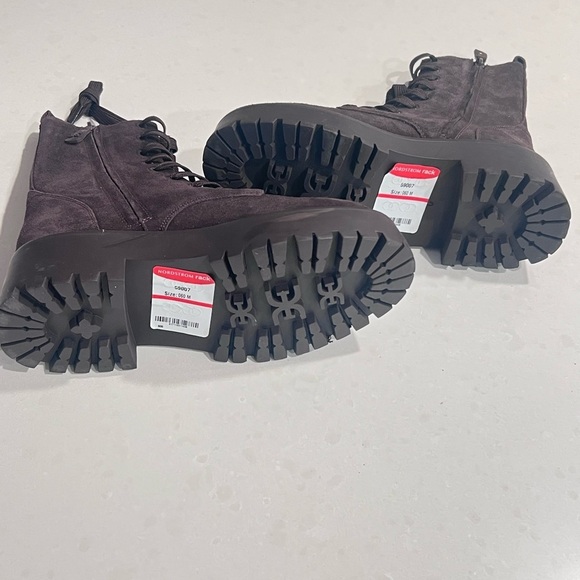 Sam Edelman Evina Chocolate Brown Lace Up Rounded Toe Chunky Heeled Ankle Boot 6 - Picture 11 of 12